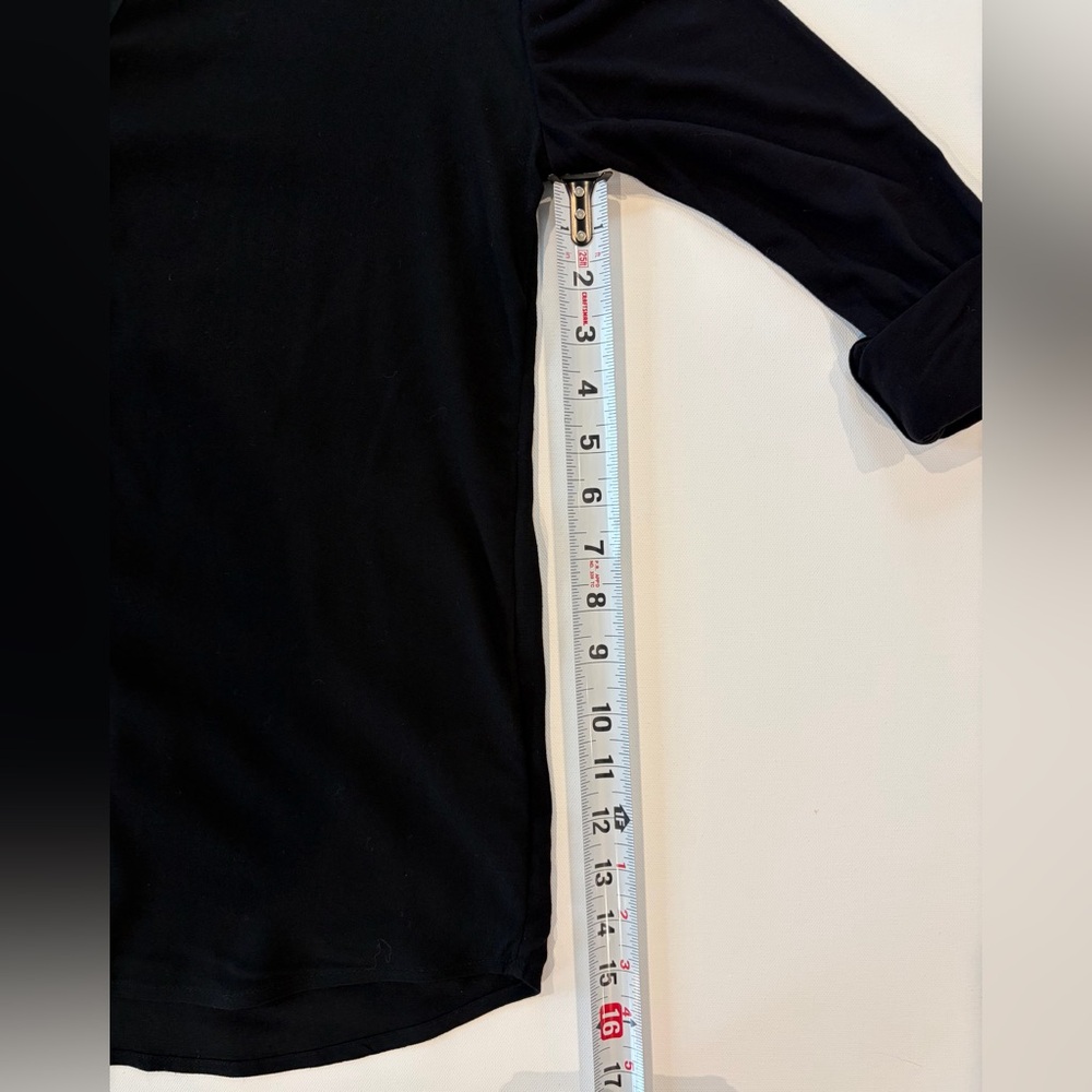 Soft Joie Black Women's Button Down V Neck 100% Viscose Size XS Quarter Sleeve - Picture 4 of 12